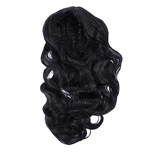 VICASKY 1Stück Lange Lockenperücke Für Damen Wellenförmige Künstliche Faserperücke Modevolle Wasserwelle Kopfbedeckung Hochtemperatur Synthetikhaar Lang von VICASKY