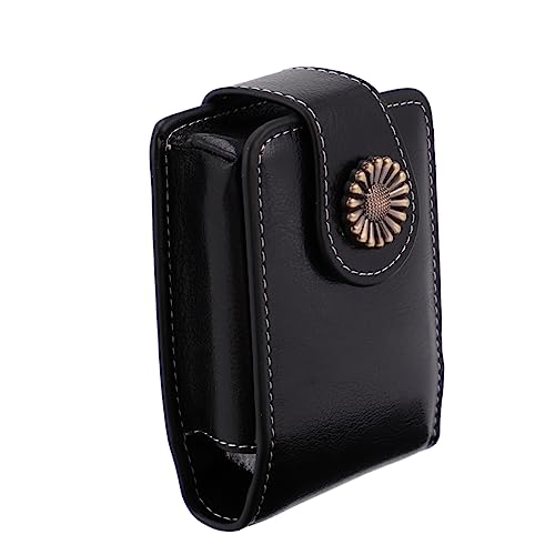 VICASKY Kompakte Kosmetiktasche Mit Spiegel Pu-Leder Lippenstift Aufbewahrungstasche Für Damen Eleganter Reise-Organizer in Schwarz Für Lippenstifte Und Lipgloss Für Unterwegs von VICASKY