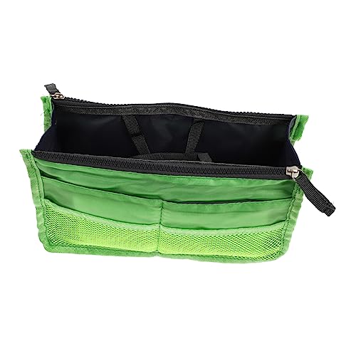 VICASKY 1Stück Mehrlagige Kosmetiktasche Faltbare Make Up Tasche für Reisen Handtaschenfutter Grünes Taschenfutter für Damen Extra Großes Kulturbeutel mit Vielen Fächern von VICASKY