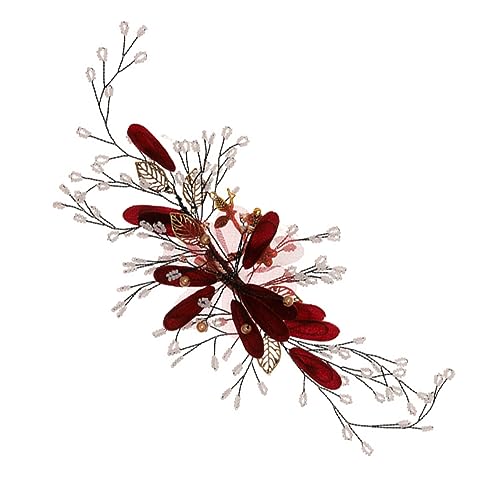 VICASKY 1stück Rote Blumen Haarklammer Handgefertigter Brautschmuck Hochzeits Haarnadel Für Chinesische Hochzeiten Elegantes Haaraccessoire Für Feste Und Partys von VICASKY