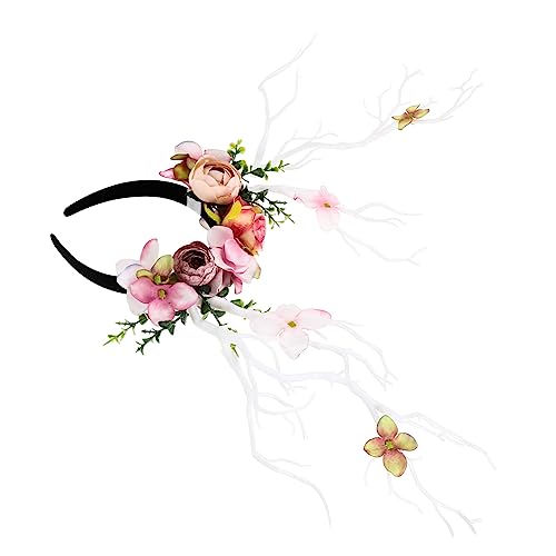 VICASKY 1Stück Stirnband Mit Modischen Blüten Und Geweih Cosplay Zubehör Für Partys Fasching Und Festivals Zufällige Blütenfarbe Für Jungen von VICASKY