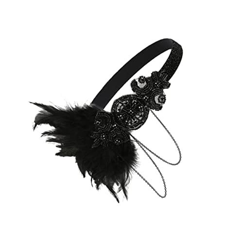 VICASKY 1Stück Weihnachts Stirnband Für Damen Mit Federn Und Quasten Party Haarzubehör Kopfschmuck Für Festlichkeiten Und Fotoshootings von VICASKY