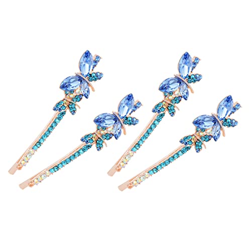 VICASKY 2 Paar Haarspangen Mit Strasssteinen Und Schmetterlingen Ausgefallene Haarspangen Für Damen Haarstyling Funkelnde Haar Accessoires Für Die Braut Farbige Haarspangen Für Damen von VICASKY
