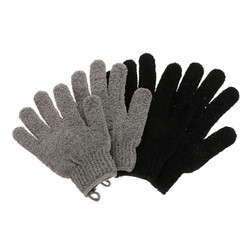 VICASKY 2 Paare Exfolierende Bad Handschuhe Peelinghandschuhe für Sanftes Körperpeeling Aufhänger für Beine und Mehr für Damen und Herren von VICASKY