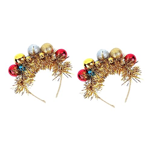 VICASKY 2 STÜCK Weihnachtlicher Haarreif mit Bunten Kugeln Langlebiges Resin Festlicher Haarschmuck für Mädchen für Weihnachtsfeiern und Winter Party Accessoire von VICASKY