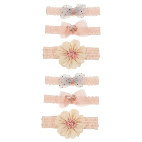 VICASKY 2 Sätze 3Tlg Schleife Stirnband Blumenstirnband für Babymädchen Haarschmuck mit Blumen haarband haarbänder Haargummis Haarschmuck für Babys schönes Stirnband mit Schleife von VICASKY