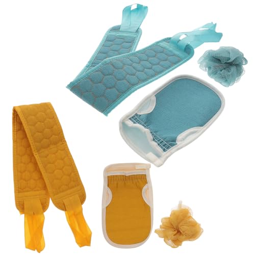 VICASKY 2 Sätze Badetuchabdeckung Dusche waschen Duschschrubber Badehandschuh Bade-Peeling-Handtuch Badhandschuhe Badezubehör Rücken Badetuch Duschhandschuhe Pflanzenfasern Grün von VICASKY