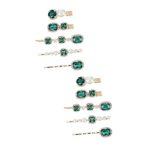 VICASKY 2 Sätze Teiliges Haarschmuck Grünen Kristall-strasssteinen Elegante Haarspangen für Damen und Mädchen Vielseitiger Langlebiger Haarklammer-schmuck für Besondere Anlässe Wie Partys von VICASKY