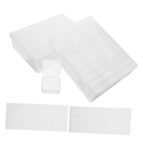 VICASKY 2 Sätze Transparenter Schmuck Organizer mit Vielseitigen Fächern und Etiketten Kompakte Aufbewahrungsbox für Nageldesign Perlen Strasssteine und Bastelbedarf Tragbar und VICASKY 2 Sätze Transparenter Schmuck Organizer mit Vielseitigen Fächern und Etiketten Kompakte Aufbewahrungsbox für Nageldesign Perlen Strasssteine und Bastelbedarf Tragbar und von VICASKY