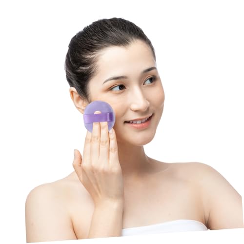 VICASKY 2 Stck Make Up Puderquaste Doppelseitige Kleine Runde Puderpuffs für Damen Weiche Fingerhalterung für Lose Puder Foundation Kompakt und Hautfreundlich für Präzises Auftragen von VICASKY