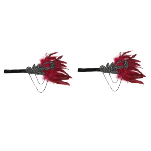 VICASKY 2 Stck. Europäisches Stirnband mit Schwarzen Strasssteinen Elastisches Kopfband für Damen Retro Haarband für Bühnenauftritte Party und Festliche Anlässe Modisches Ethno Accessoire von VICASKY