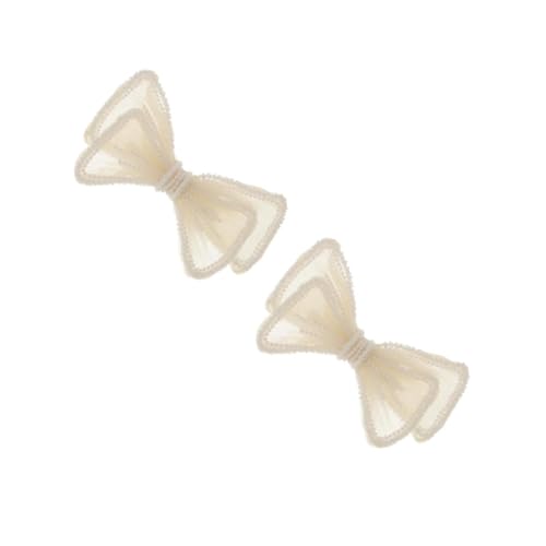 VICASKY 2 Stck. Handgefertigte Braut Haarnadel mit Perlen Schleifen Design Eleganter Weißer Haarkamm Clip für Damen Stilvoller Braut Haarschmuck Geeignet für Hochzeit und Festliche Anlässe von VICASKY