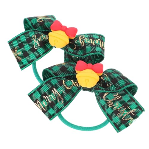 VICASKY 2 Stck. Niedliche Haargummis mit Weihnachtsknoten für Mädchen Elastische Ponytail Halter Karierter für Partys und Feiertage von VICASKY