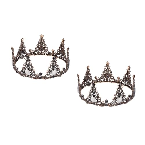VICASKY 2 Stck. Schwarze Braut Tiara mit Kristallstrass Eleganter Haarschmuck für Hochzeit Abschlussball und Fotorequisiten Retro Stil Accessoire für Geburtstagsfeier und Festliche Anlässe von VICASKY