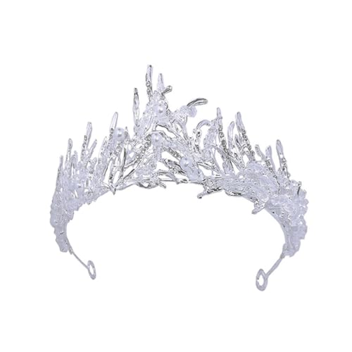 VICASKY 2 Stck. Silberne Handgefertigte Brautkrone mit Zarten Kristallperlen Leichtes Hochzeits Stirnband für Damen Edles Braut Accessoire Langlebiger Haarschmuck für Besondere Anlässe von VICASKY