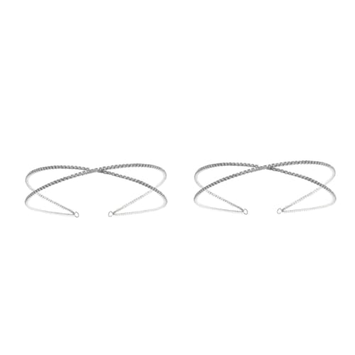 VICASKY 2 Stck. Strass Stirnband Damen Haarreif Silber Hochzeit Haarschmuck Braut Party Alltagskleidung von VICASKY