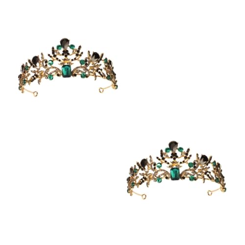 VICASKY 2 Stck. Tiara Krone mit Funkelnden Kristallen Hochzeit Braut Haarschmuck für Party und Festliche Anlässe Damen Diadem mit Strahlendem Design für Braut und Besondere Events von VICASKY