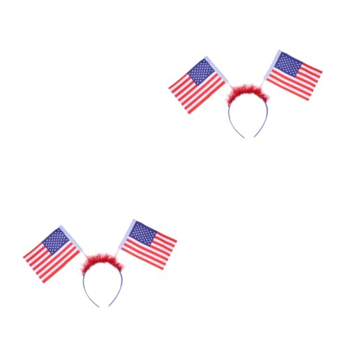 VICASKY 2 Stück Amerikanisches Flaggen Haarband für Damen und Mädchen Rutschfestes Stirnband in Zufälliger Farbe Modisches Haarschmuck Accessoire für Nationalfeiertag und von VICASKY