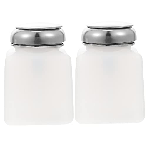 VICASKY 2 Stück Antistatische Druckflasche mit Pumpmechanismus zur Flüssigkeitslagerung Weiß für Isopropyl Make Up Entferner und Nagellackentferner von VICASKY