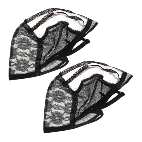 VICASKY 2 Stück Atmungsaktive Perückenkappen aus Dünnem Polyester Verstellbare Netzhaube für Damen Leichte Luftige Haarnetze zum Perückenmachen und Alltagstragen von VICASKY