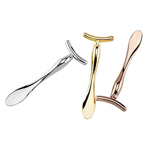 VICASKY 2stücke Augenmassagestab Und Mini-make-up-löffel Make-up-spatel Beauty-scoop Gesichtsmaskenlöffel Aus Zinklegierung Langlebig Und Sicher Verbessert Die Im Auge von VICASKY