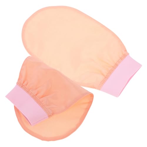 VICASKY 2 Stück Badetuch Hautpflege Duschschrubber Handschuhe tief Körper Peeling-Handschuh wiederverwendbarer Duschhandschuh Kompakter Peeling-Fäustling Die Seide Rosa von VICASKY