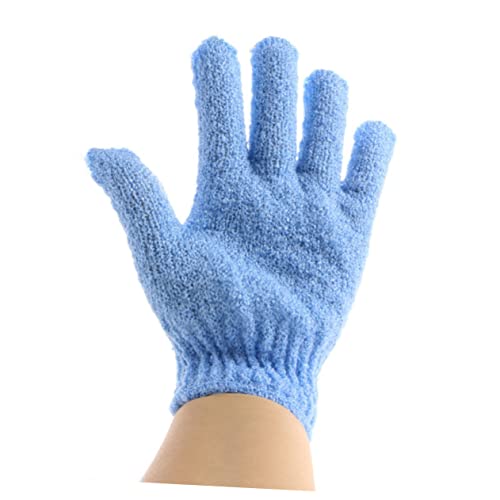 VICASKY 2 Stück Badetuch handschuhe Hautpeeling für den Körper Körperpeeling Peeling-Körper Peeling-Duschhandschuh Peeling-Handschuh Handpeeling Körperpeelungshandschuh Blau von VICASKY