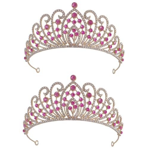 VICASKY 2 Stück Barocke Brautkrone mit Funkelnden Strasssteinen Edles Haarschmuck Accessoire für Hochzeit Geburtstagsfeier und Festliche Anlässe Stabiler Sitz Ziepen Tiara für Damen und von VICASKY