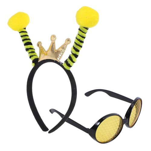 VICASKY 2 Stück Bienen Stirnband und Sonnenbrillen Set Teilig Party Haarreif Cosplay Karneval Kostüm Zubehör für Erwachsene und Leicht und Bequem VICASKY 2 Stück Bienen Stirnband und Sonnenbrillen Set Teilig Party Haarreif Cosplay Karneval Kostüm Zubehör für Erwachsene und Leicht und Bequem von VICASKY