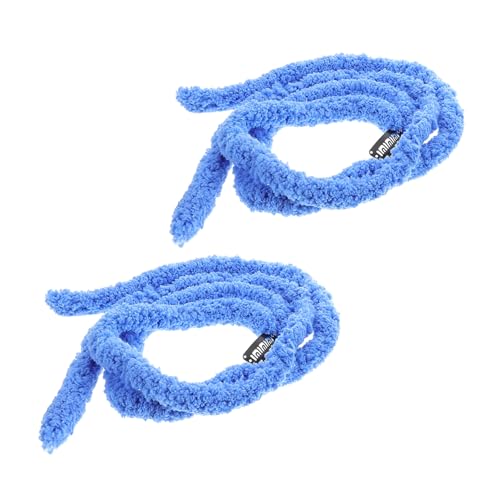 VICASKY 2 Stück Blaue Grobe Wolle Haargummis für Dreadlocks Handgemachte Zopfverlängerungen mit Volumenclips für Kreative Frisuren und Styles von VICASKY