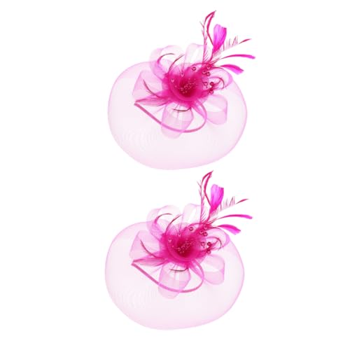 VICASKY 2 Stück Blumen Mesh Haar Accessoire Teeparty Hut Teeparty Kopfbedeckung Teeparty Haar Accessoires Ausgefallene Haarspangen Hochzeit Haar Accessoires Teeparty Kopfbedeckung von VICASKY