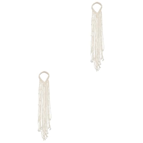 VICASKY 2 Stück Boho Makramee Stirnband mit Quasten für Damen Handgefertigtes Leichtes Braut Haarband Hochzeits Haaraccessoire Verstellbares Baumwollseil für Braut und Party von VICASKY
