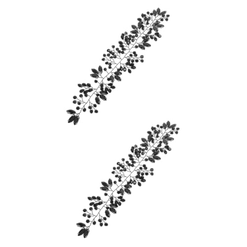 VICASKY 2 Stück Braut Haarreif Strass Perlen Haarschmuck Hochzeit Accessoire für Damen und Mädchen Handgefertigte Haarrebe mit Feinen Perlen Vielseitiges Festliches Kopfstück für von VICASKY