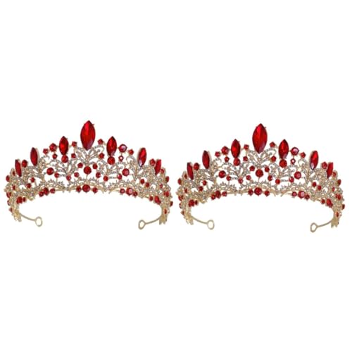 VICASKY 2 Stück Braut Tiara Diadem Strass Krone Hochzeit Haarschmuck Damen Bridal Headpiece mit Funkelnden Kristallen für Hochzeit Party Festliche Anlässe von VICASKY