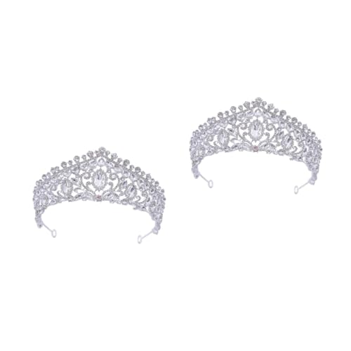 VICASKY 2 Stück Braut Tiara Kristallkrone Wasserdiamant Kopfschmuck Leicht Elegant für Hochzeiten Partys Fotoshootings Bequemer Sitz Einfache Handhabung Festlicher Haarschmuck für Damen von VICASKY