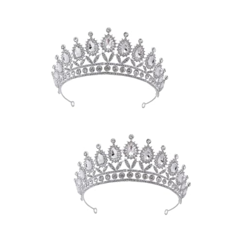 VICASKY 2 Stück Brautkrone mit Funkelnden Strasssteinen Zarte Haarschmuck Tiara für Hochzeit und Fest Hochwertiges Legierungsmaterial Romantisches Design Geeignet für Braut und von VICASKY