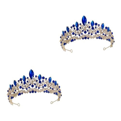 VICASKY 2 Stück Brautkrone mit Strasssteinen Funkelndes Diadem für Hochzeiten Eleganter Haarschmuck für Frauen Leicht zu Tragen Ergänzung zu Brautkleid und Festtagsoutfit von VICASKY