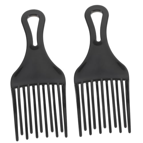 VICASKY 2 Stück Breiter Zahnkamm aus Kunststoff für Herren Rake Comb zum Frisieren Entwirren und Styling für Dickes Lockiges Haar S Schwarz von VICASKY
