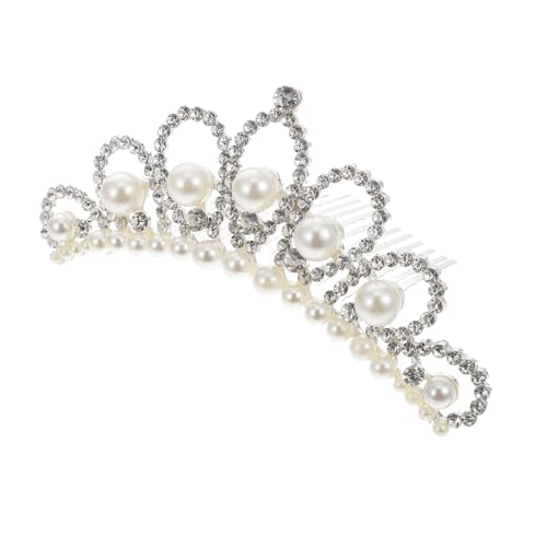 VICASKY 2 Stück Bridal Tiara mit Perlen Legierung Hochzeitskrone für Braut Eleganter Haarschmuck Damen Langlebiges Sicheres Alloy Diadem für Hochzeit für Freundinnen und Familie von VICASKY