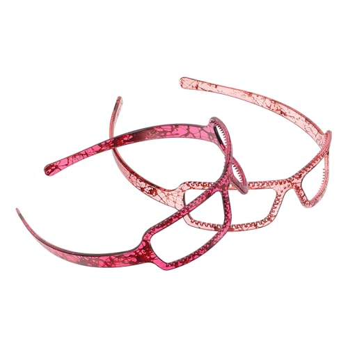 VICASKY 2 Stück Brillen Haarband Damen Modisch Einzigartiges Design für Party Fotos Stylisches Stirnband für Frauen Vielseitiges Accessoire in Rot Passend zu Verschiedenen Outfits von VICASKY