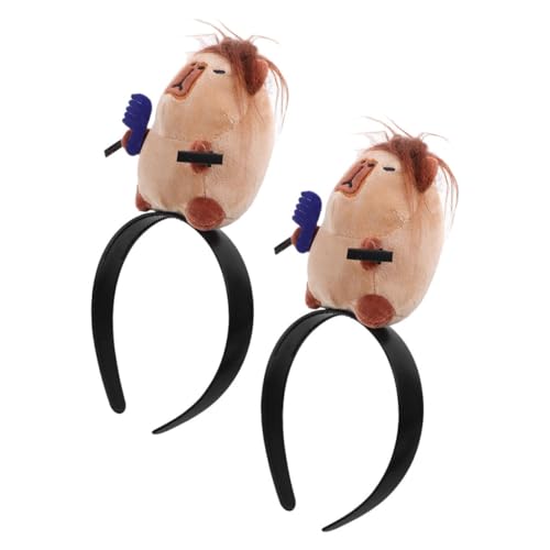 VICASKY 2 Stück Cartoonstirnband Entzückendes Capybara-stirnband Cosplay Stirnband Capybara Partystirnband Capybara Kostüm Stirnband Partykostümstirnband Stoff Coffee von VICASKY