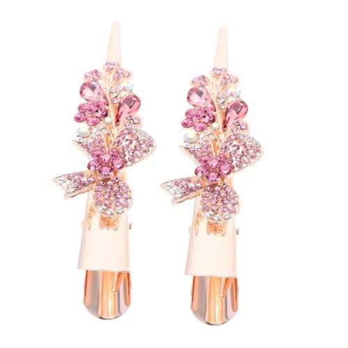 VICASKY 2stücke Krokodilklemmen Für Haare Mit Schleife Dekorative Alligator-haarnadeln Aus Zinklegierung Rutschfeste Strass-haarspangen Funkelndes Haar-accessoire Für Mädchen Und Damen von VICASKY