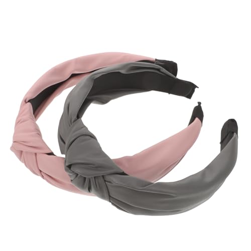 VICASKY 2 Stück Damen Haarreif mit Knoten PU Leder und Stilvolle Haarbänder für Freizeit und Besondere Anlässe von VICASKY