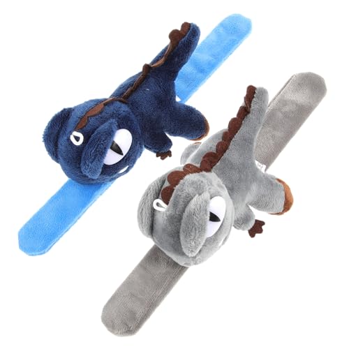 VICASKY 2 Stück Dinosaurier Slap Bands Armbänder Tiermotiv Partygeschenk Langlebig Niedlich Blau für Geburtstagsfeier und Spielspaß von VICASKY