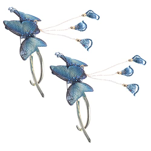 VICASKY 2stücke Schmetterlings-haarspangen Aus Metall Für Frauen Stabil Und Langlebig Mit Quaste Haarschmuck Für Dickes Haar Und Tägliche Styling-accessoires von VICASKY