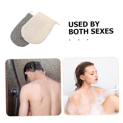 VICASKY 2 Stück Doppelseitige Peelinghandschuhe aus Sisal Tiefenreinigende Bade Massagehandschuhe für Männer und Frauen Effektive Körperpeeling Hautpflegehandschuhe für Hauttypen von VICASKY