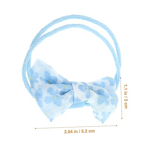 VICASKY 2 Stück Elastische Haargummis mit Blauem Netzstoff Schleifen Design Weiche Ponytail Halter für Kleine Mädchen und Kleinkinder Niedliche Haarschleifen für Alltag und Party von VICASKY