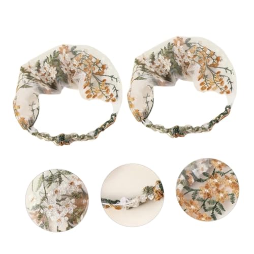 VICASKY 2stücke Stirnband Mit Stickerei Für Frauen Elastisches Haarband Aus Netzmaterial Schweißabsorbierend Und Atmungsaktiv Geeignet Für Verschiedene Anlässe von VICASKY