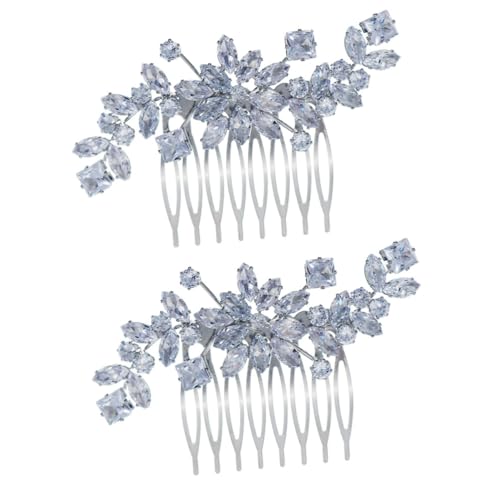 VICASKY 2 Stück Eleganter Braut Haarkamm mit Funkelnden Kristallen Hochzeit Haarschmuck für Damen und Mädchen Chic für Hochzeit Party Ball und Besondere Anlässe von VICASKY