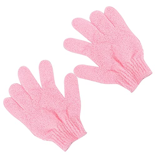 VICASKY 2 Stück Dusch Peeling Badehandschuhe aus Nylon Doppelseitige Peeling Handschuhe für Körperpeeling für Männer Frauen und Kinder Leicht zu Reinigen mit Praktischer Kordel von VICASKY